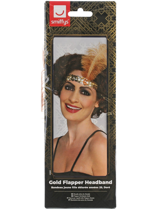 Buy Flapper Headband for Adults - Gold from Costume Super Centre AU