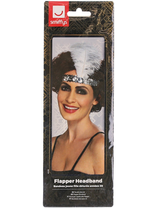 Buy Flapper Headband for Adults - Silver from Costume Super Centre AU