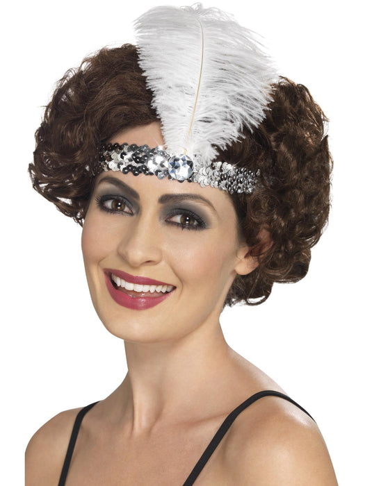Buy Flapper Headband for Adults - Silver from Costume Super Centre AU