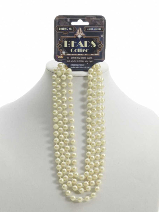 Buy Flapper Roaring 20's Plastic Pearl Bead Necklace - Beige from Costume Super Centre AU
