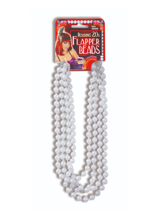 Buy Flapper Roaring 20's Plastic Pearl Bead Necklace - White from Costume Super Centre AU