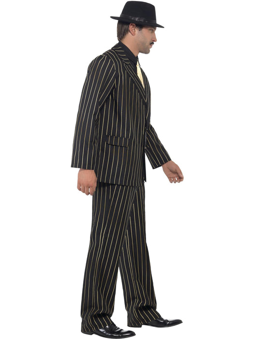 Buy Gangster Black & Gold Pinstripe Suit Costume for Adults from Costume Super Centre AU