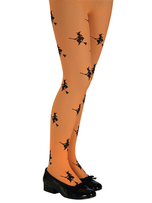 Buy Glitter Witch Orange Child Tights from Costume Super Centre AU