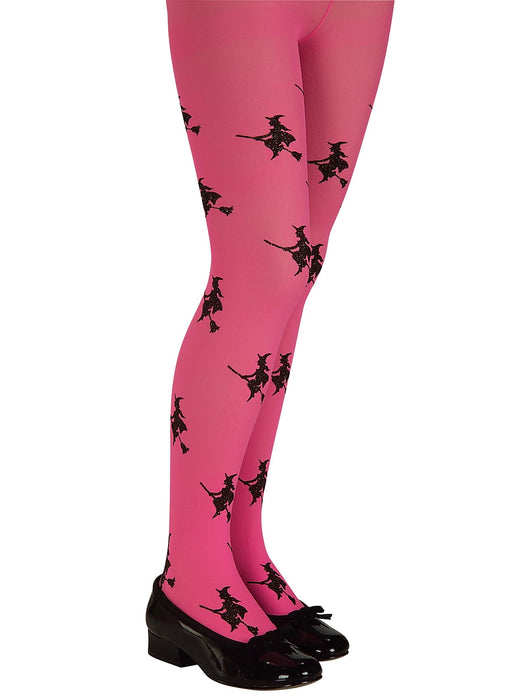 Buy Glitter Witch Pink Child Tights from Costume Super Centre AU