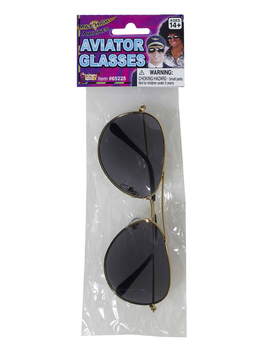 Buy Gold Framed Aviator Glasses for Adults from Costume Super Centre AU