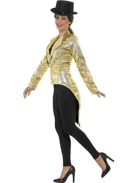Buy Gold Sequin Ladies Tailcoat Jacket for Adults from Costume Super Centre AU