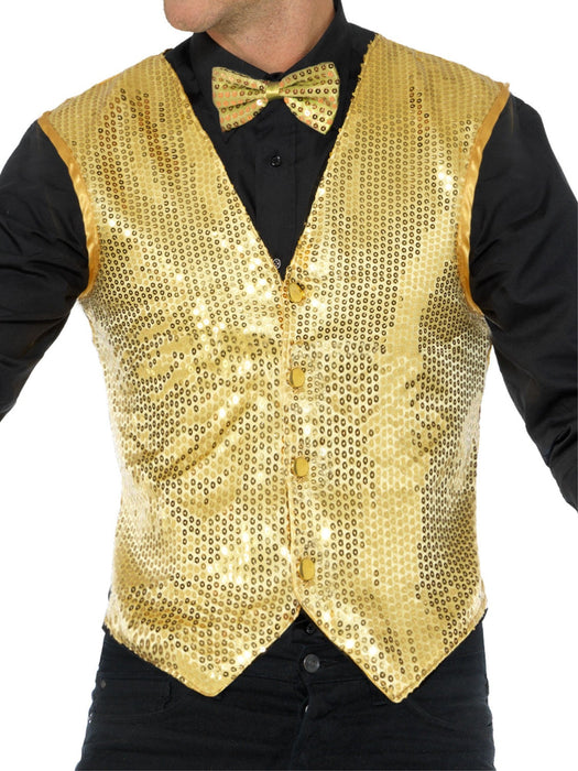 Buy Gold Sequin Waistcoat for Adults from Costume Super Centre AU