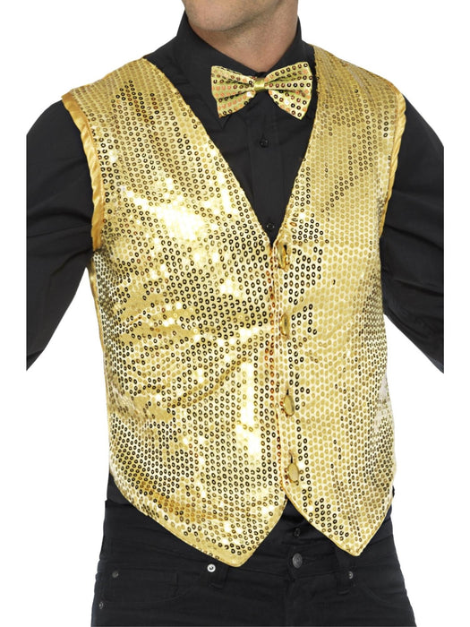 Buy Gold Sequin Waistcoat for Adults from Costume Super Centre AU