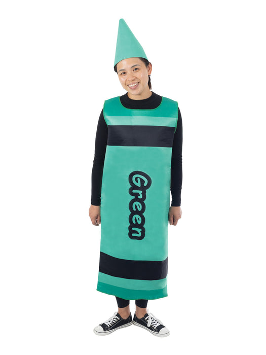 Buy Green Crayon Tabard Costume for Adults from Costume Super Centre AU