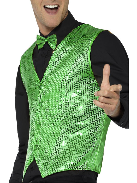 Buy Green Sequin Waistcoat for Adults from Costume Super Centre AU
