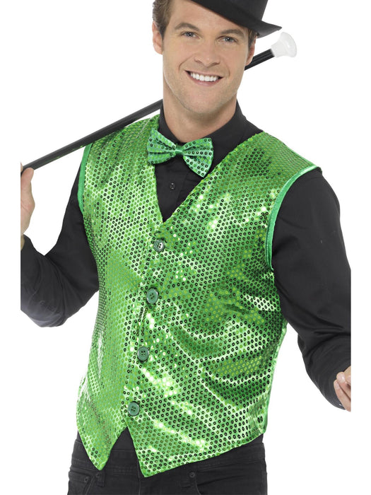 Buy Green Sequin Waistcoat for Adults from Costume Super Centre AU