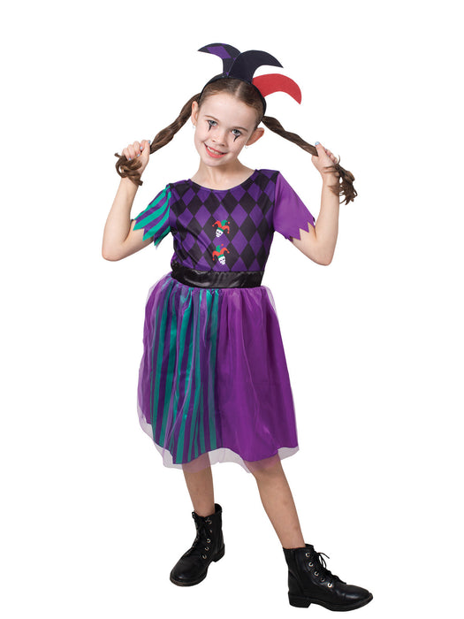 Buy Harlequin Jester Girl Costume for Kids from Costume Super Centre AU