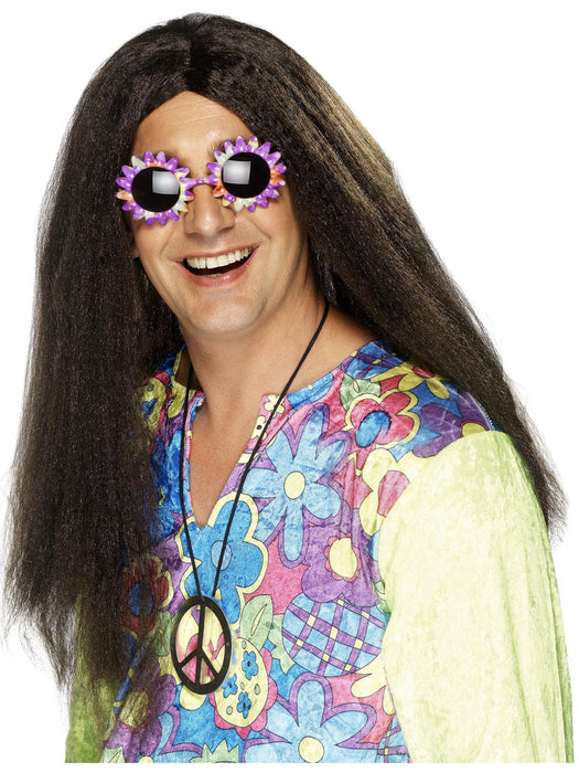 Buy Hippie Long Black Wig for Adults from Costume Super Centre AU