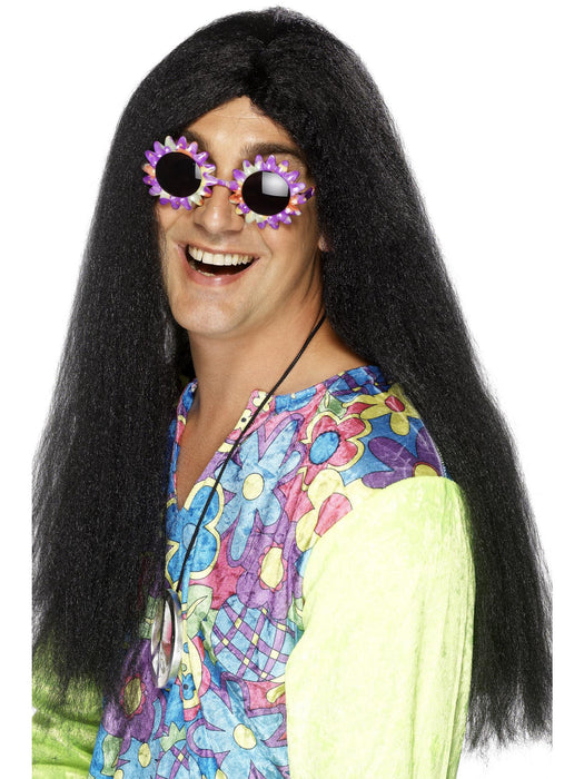 Buy Hippie Long Black Wig for Adults from Costume Super Centre AU