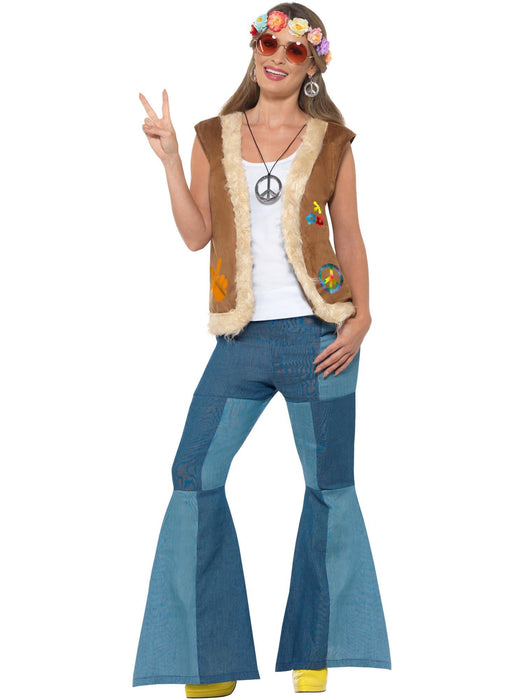 Buy Hippie Unisex Brown Waistcoat for Adults from Costume Super Centre AU