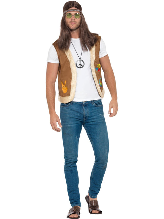 Buy Hippie Unisex Brown Waistcoat for Adults from Costume Super Centre AU