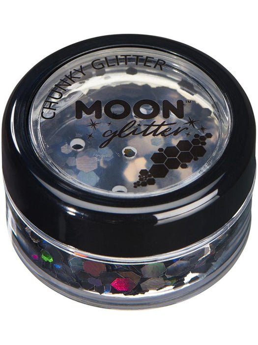 Buy Holographic Chunky Glitter Black - Moon Glitter from Costume Super Centre AU
