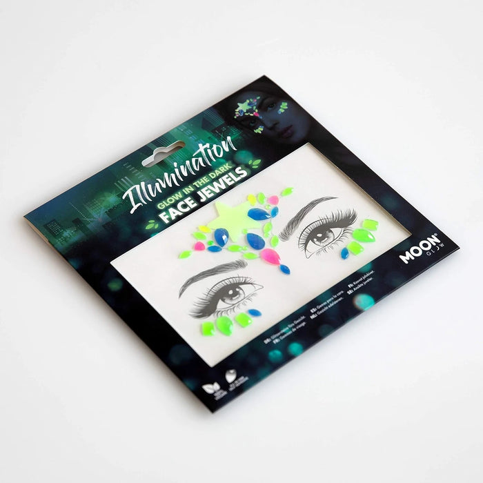 Buy Illumination Glow in the Dark Face Jewels - Moon Glow from Costume Super Centre AU