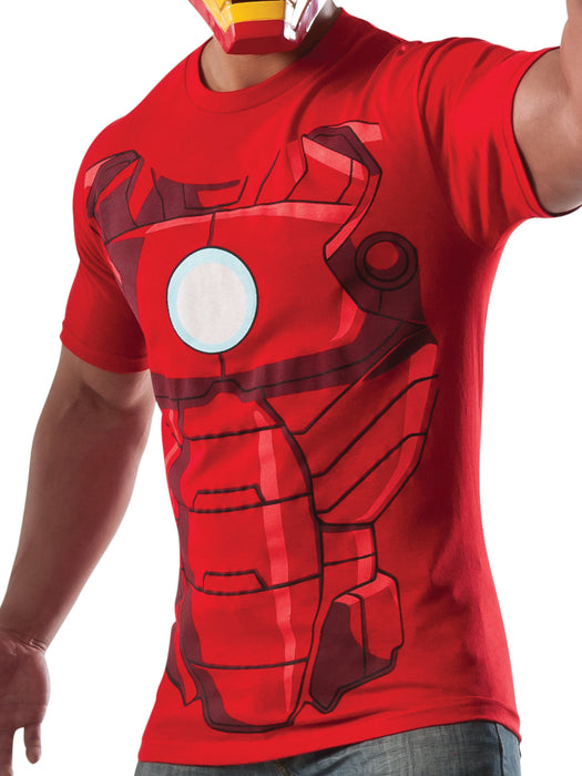 Buy Iron Man Costume T-Shirt & Mask Set for Adults - Marvel Avengers from Costume Super Centre AU