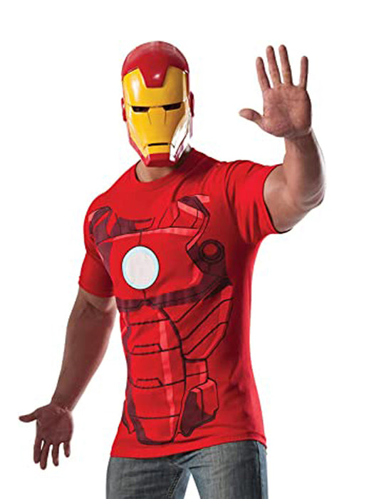 Buy Iron Man Costume T-Shirt & Mask Set for Adults - Marvel Avengers from Costume Super Centre AU