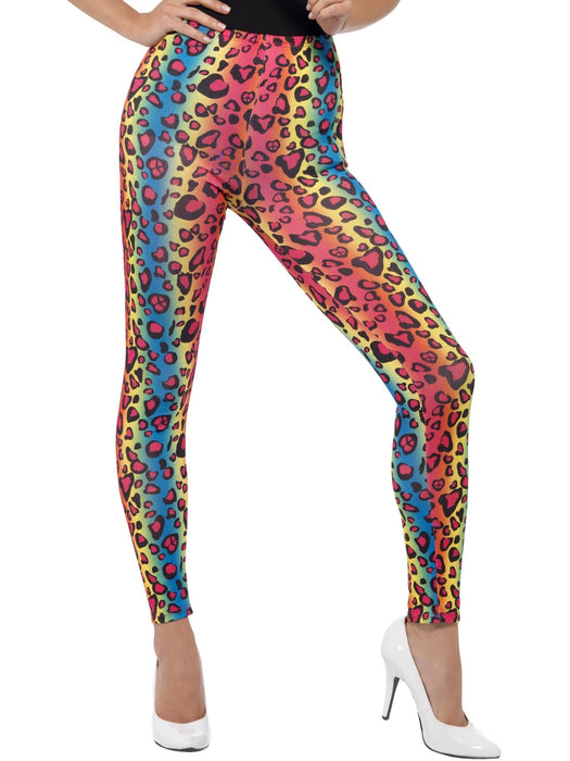 Buy Leopard-Print Leggings for Adults - Neon Multi-Coloured from Costume Super Centre AU