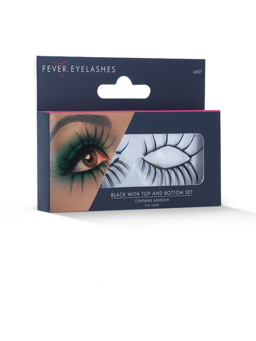 Buy Long Black Eyelashes - Top and Bottom Set for Adults from Costume Super Centre AU