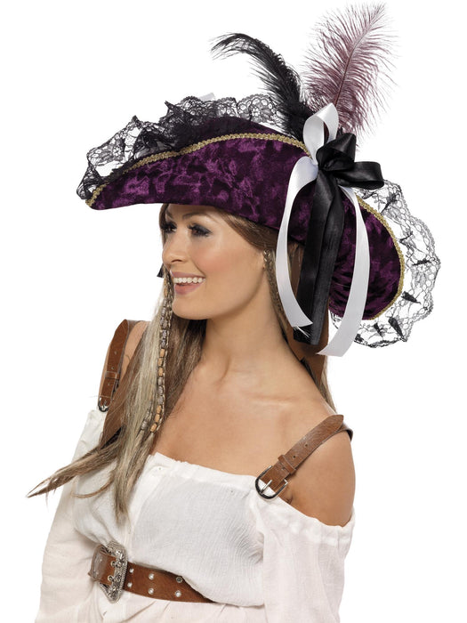 Buy Marauding Pirate Lady Purple Fever Hat for Adults from Costume Super Centre AU