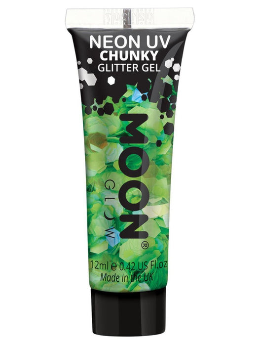 Buy Neon UV Reactive Chunky Glitter Gel Green - Moon Glow from Costume Super Centre AU