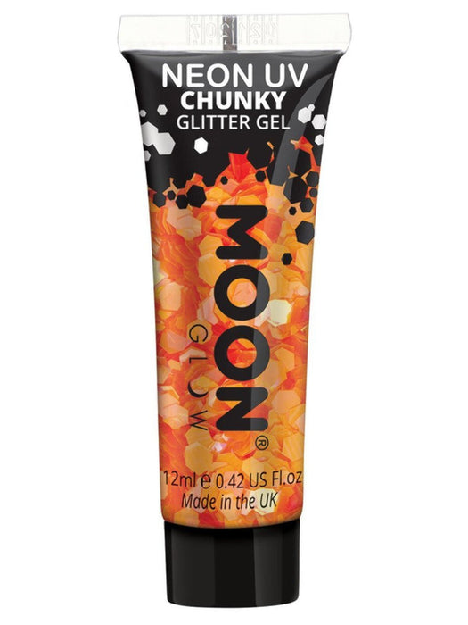 Buy Neon UV Reactive Chunky Glitter Gel Orange - Moon Glow from Costume Super Centre AU