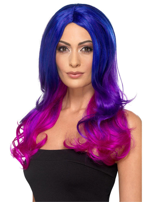 Buy Ombre Long Wavy Wig for Adults - Blue & Pink from Costume Super Centre AU