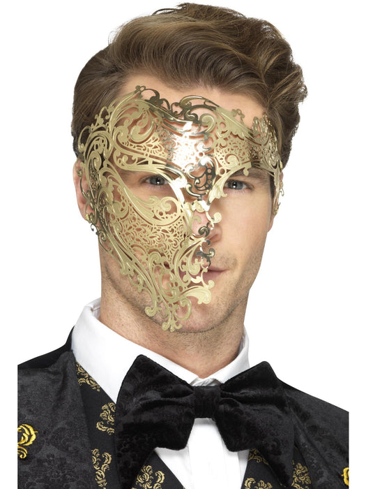 Buy Phantom Gold Deluxe Metal Filigree Mask for Adults from Costume Super Centre AU