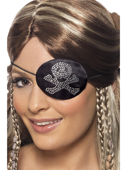 Buy Pirate Eyepatch with Diamantes for Adults - Black from Costume Super Centre AU