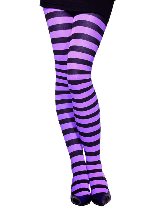 Buy Purple and Black Striped Tights for Kids from Costume Super Centre AU
