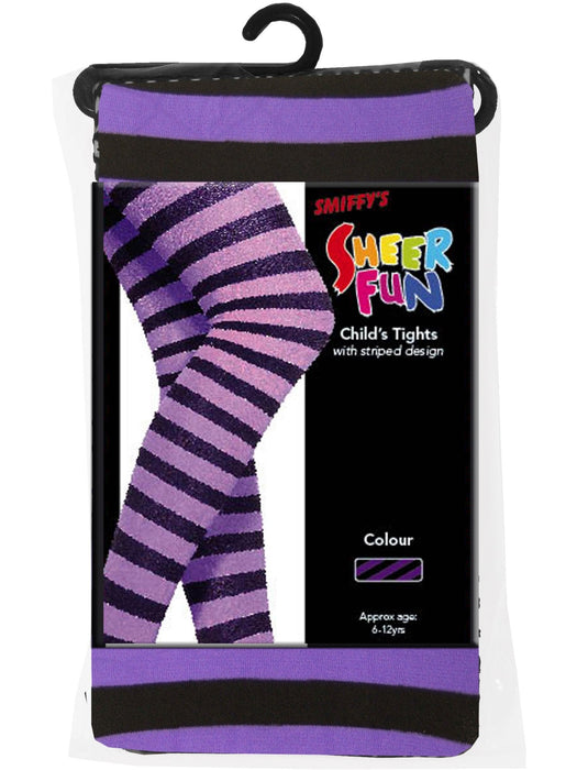 Buy Purple and Black Striped Tights for Kids from Costume Super Centre AU