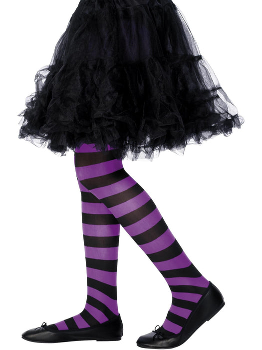 Buy Purple and Black Striped Tights for Kids from Costume Super Centre AU