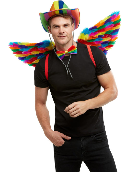 Buy Rainbow Feather Wings for Adults from Costume Super Centre AU