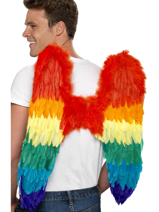 Buy Rainbow Large Feathered Wings for Adults from Costume Super Centre AU