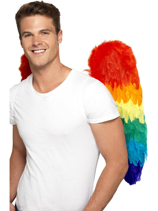Buy Rainbow Large Feathered Wings for Adults from Costume Super Centre AU