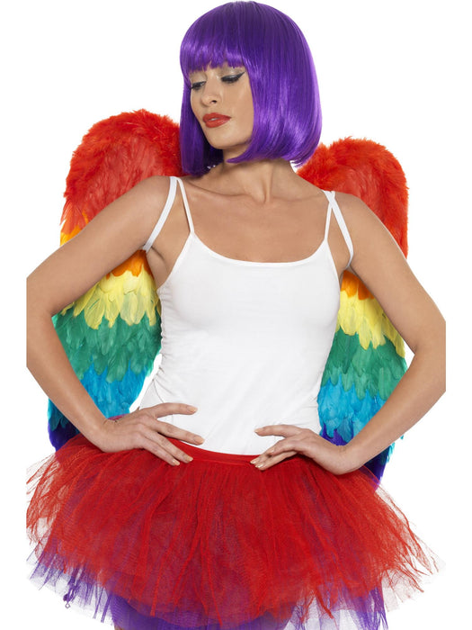 Buy Rainbow Large Feathered Wings for Adults from Costume Super Centre AU