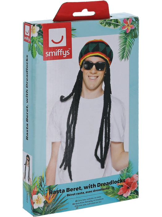Buy Rasta Beret Hat with Dreadlocks for Adults from Costume Super Centre AU