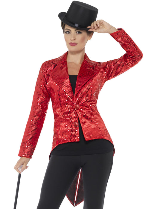 Buy Red Sequin Ladies Tailcoat Jacket for Adults from Costume Super Centre AU