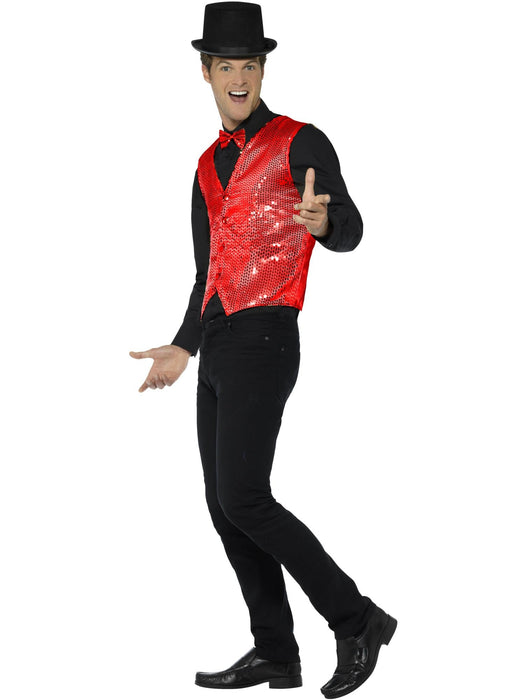 Buy Red Sequin Waistcoat for Adults from Costume Super Centre AU