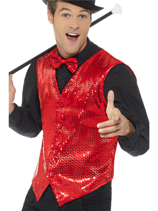 Buy Red Sequin Waistcoat for Adults from Costume Super Centre AU
