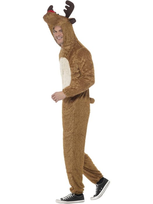 Buy Reindeer Plush Hooded Onesie Costume for Adults from Costume Super Centre AU