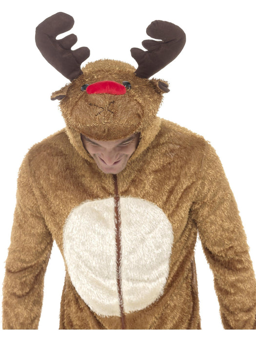 Buy Reindeer Plush Hooded Onesie Costume for Adults from Costume Super Centre AU