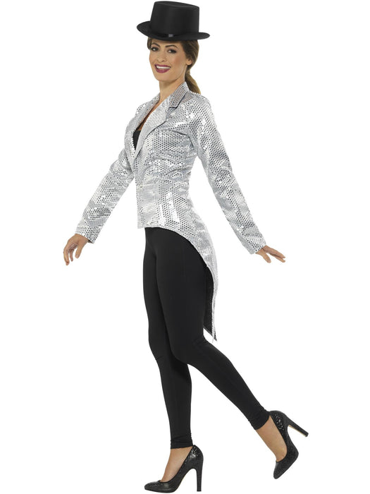 Buy Silver Sequin Ladies Tailcoat Jacket for Adults from Costume Super Centre AU