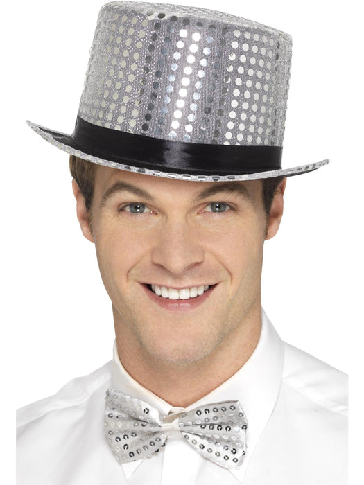 Buy Silver Sequin Top Hat for Adults from Costume Super Centre AU