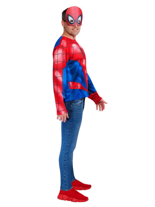 Buy Spider-Man Costume Top & Mask for Adults - Marvel from Costume Super Centre AU