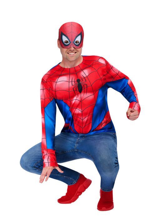 Buy Spider-Man Costume Top & Mask for Adults - Marvel from Costume Super Centre AU