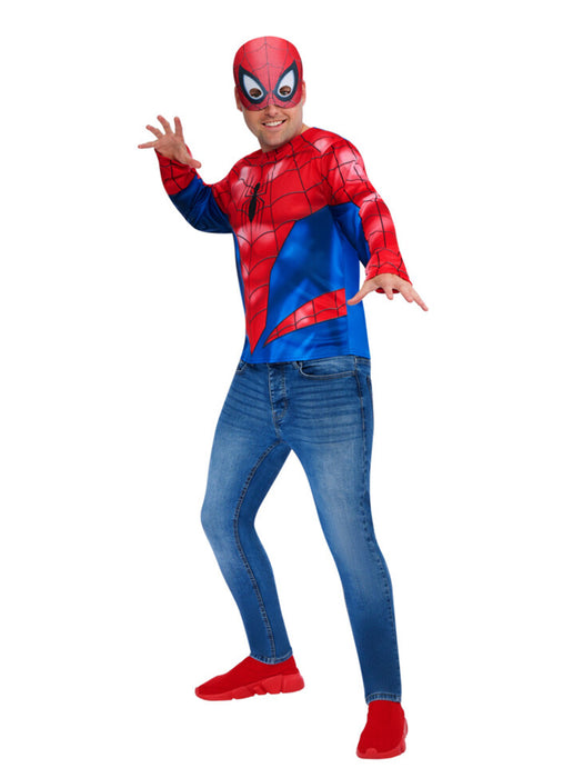 Buy Spider-Man Costume Top & Mask for Adults - Marvel from Costume Super Centre AU